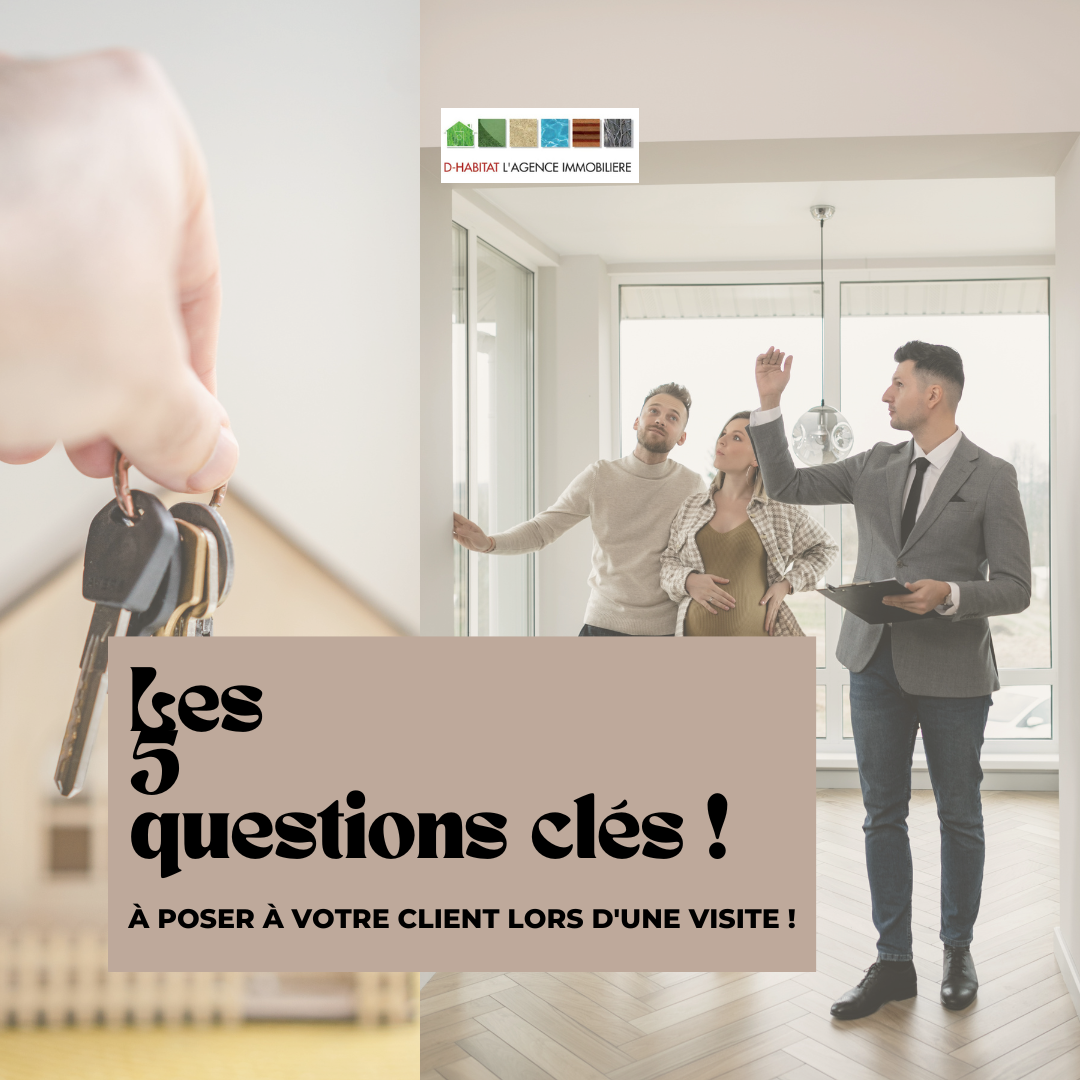 Vous vous apprêtez à visiter un bien immobilier avec un client ? Ne manquez pas cet article essentiel ! Découvrez les 5 questions clés à poser pour obtenir les informations nécessaires lors de la visite d'un bien immobilier. Maximisez vos chances de réussite en posant les bonnes questions sur les besoins, les attentes et les contraintes de votre client. Une visite bien préparée est la clé pour conclure une vente immobilière réussie. Lisez dès maintenant notre article pour vous assurer de ne rien oublier lors de votre prochaine visite de bien immobilier !